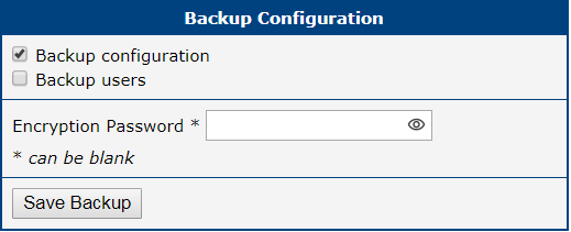 Backup Configuration