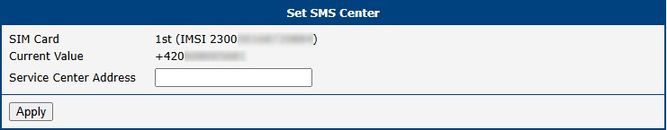 Set SMS Service Center Address