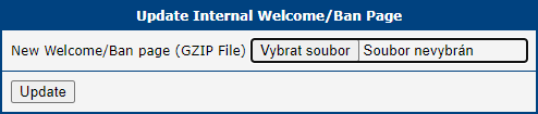 Welcome/Ban page configuration form