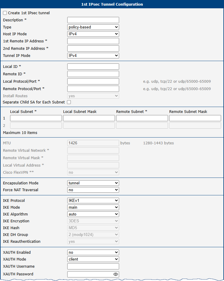 IPsec Configuration (Page 1)