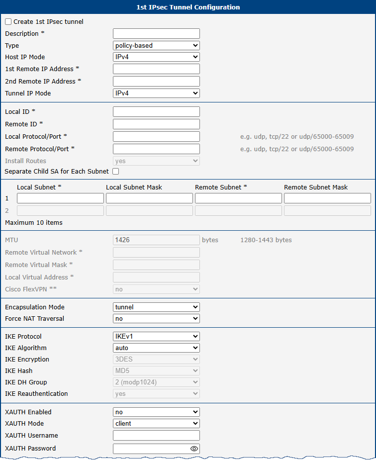 IPsec Configuration (Page 1)