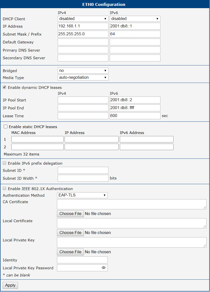 LAN Configuration for Example 3