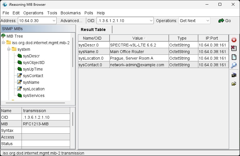 iReasoning MIB Browser