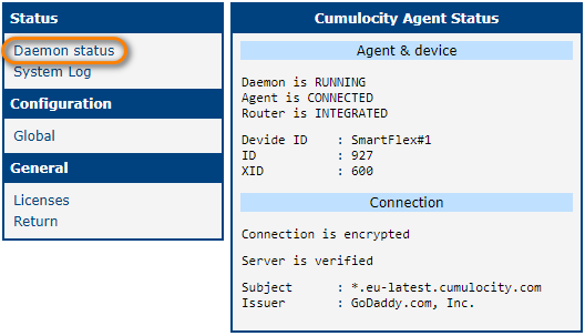 Daemon status