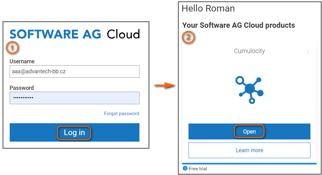Cumulocity cloud login