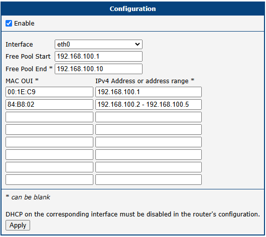 Configuration