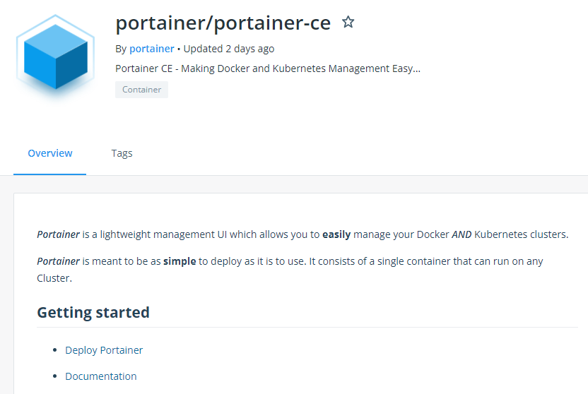 Portainer — Docker Hub Detail
