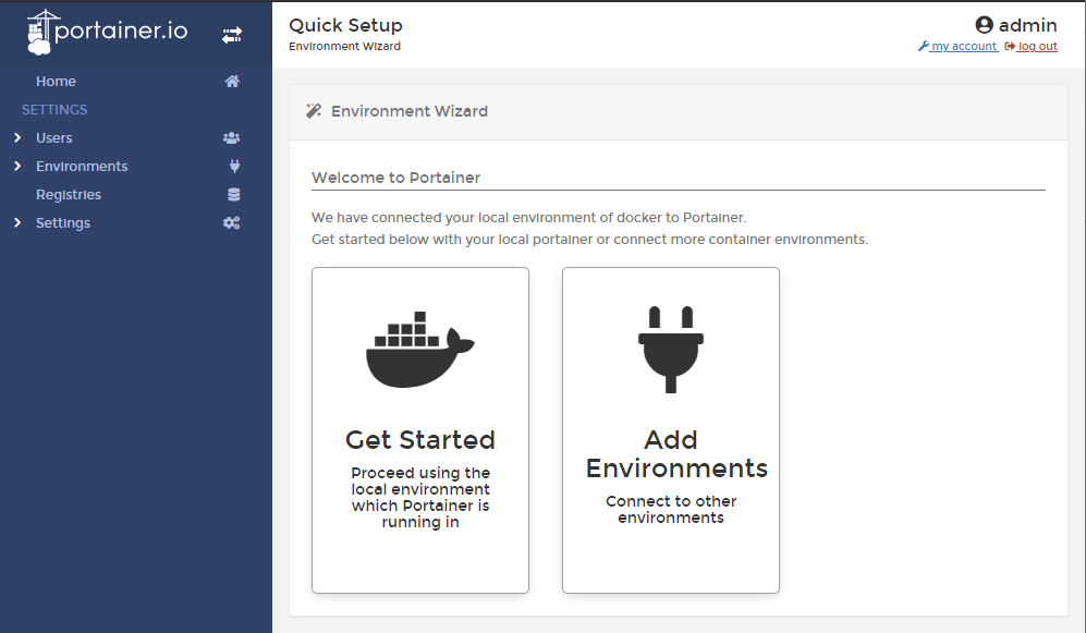 Portainer — Dashboard