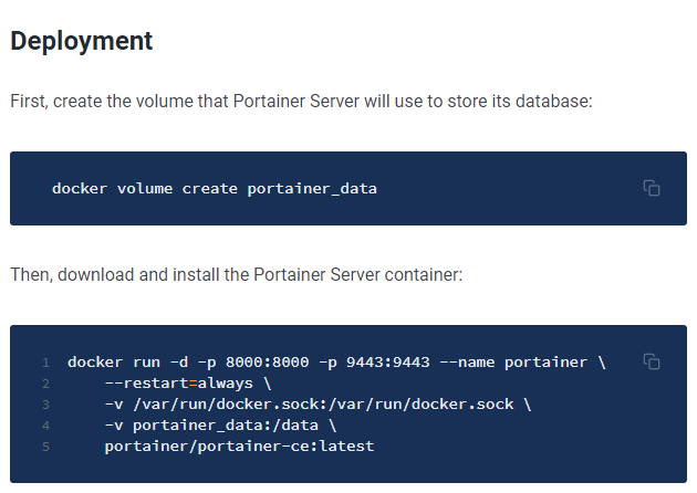 Portainer — Deployment Command