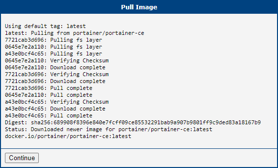 Portainer — Image Pull