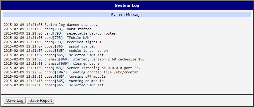 System Log