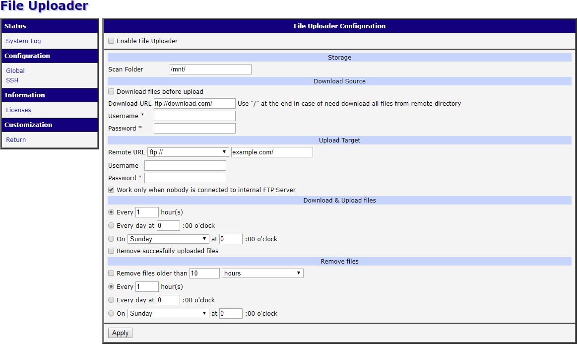 Web Interface