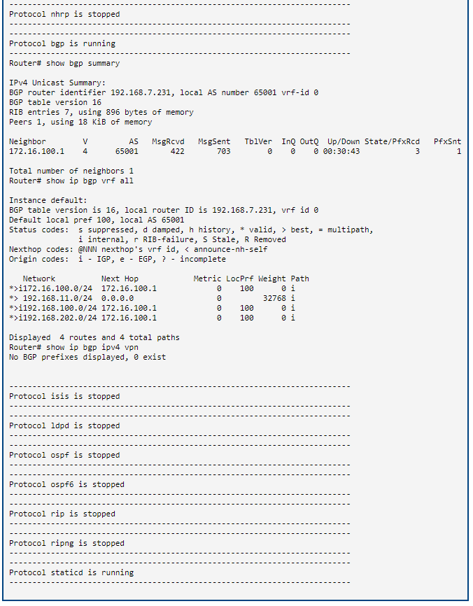 FRR status of router 2 part 2