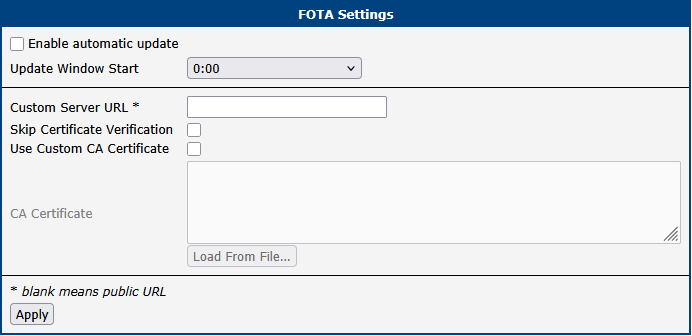 Automatic Update Configuration