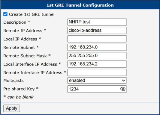 Spoke1 GRE Configuration