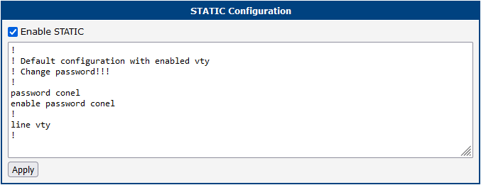 Static Configuration