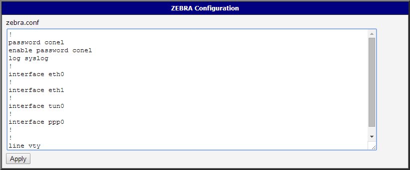 Configuration of Zebra Daemon