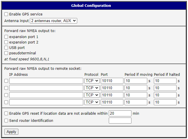 Global configuration