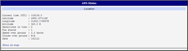 GPS status — location