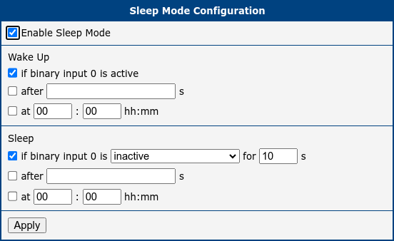 ICR-3200 Sleep Mode Router App Configuration
