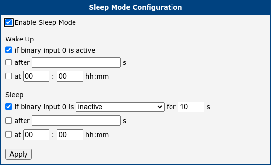 SmartStart Sleep Mode Router App Configuration