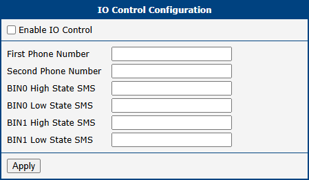 Global configuration page