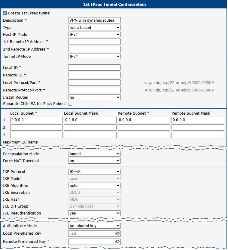 Client 2 configuration