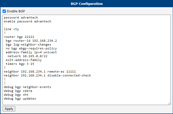 Client 2 FRR BGP configuration