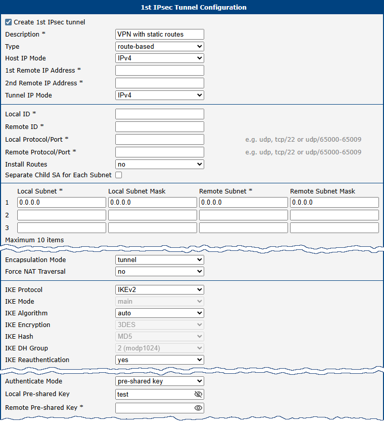 Server configuration
