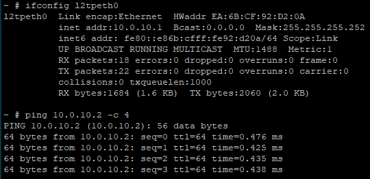 Ping from local to remote device