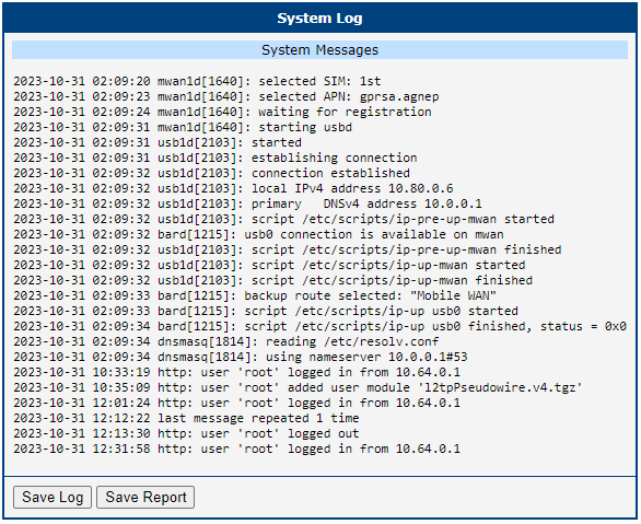 System log