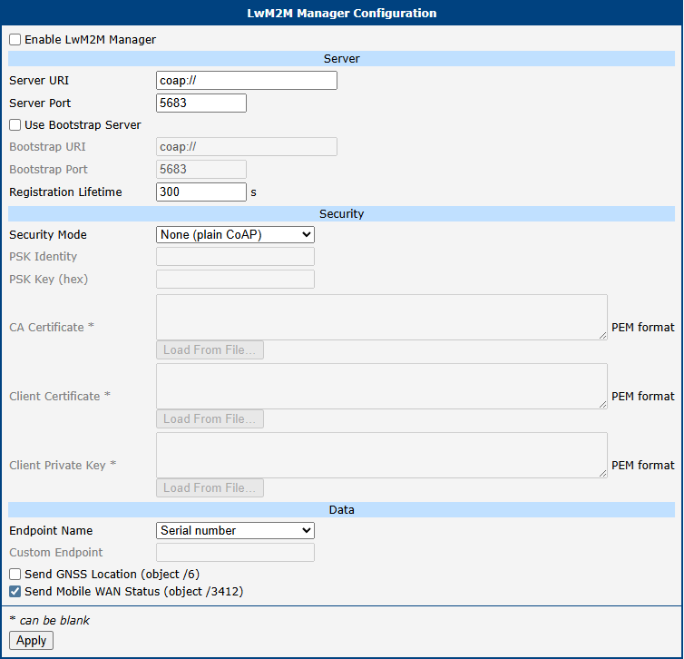 Router App configuration GUI