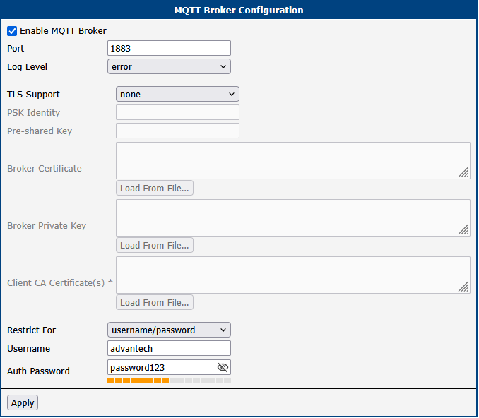 Broker Configuration Example