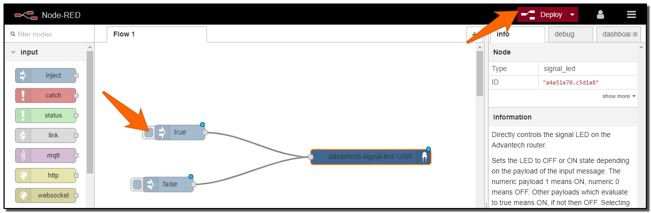 Example 1 — user LED flow