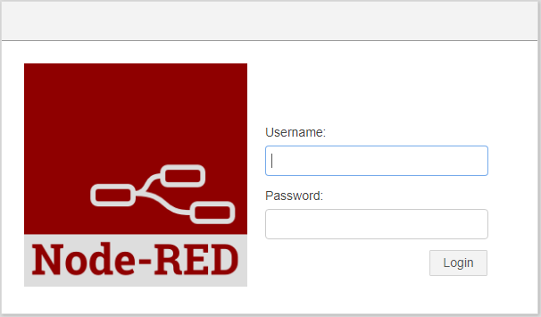 Node-RED login in the router