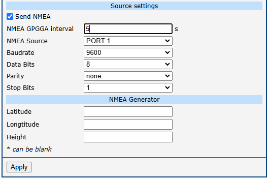 Source settings