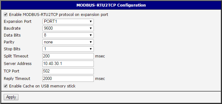 Configuration form