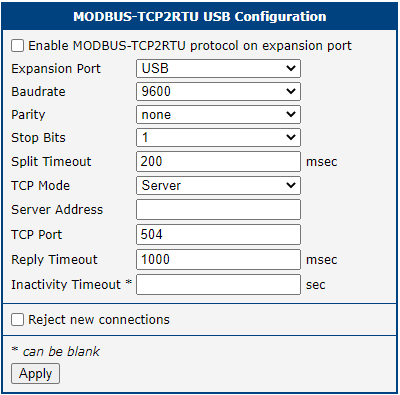 USB Configuration