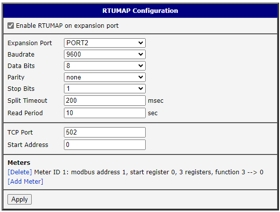 RTUMAP configuration