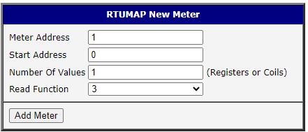 RTUMAP meter configuration