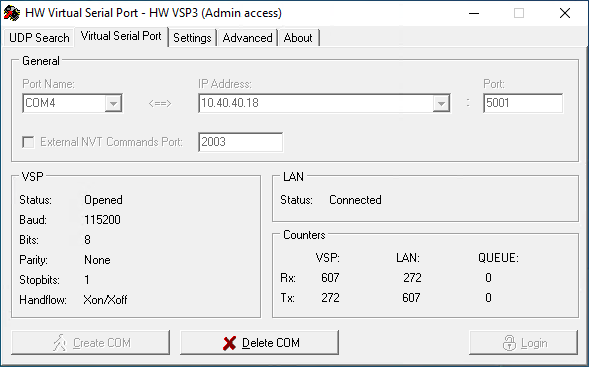 Example 1 — Virtual port settings