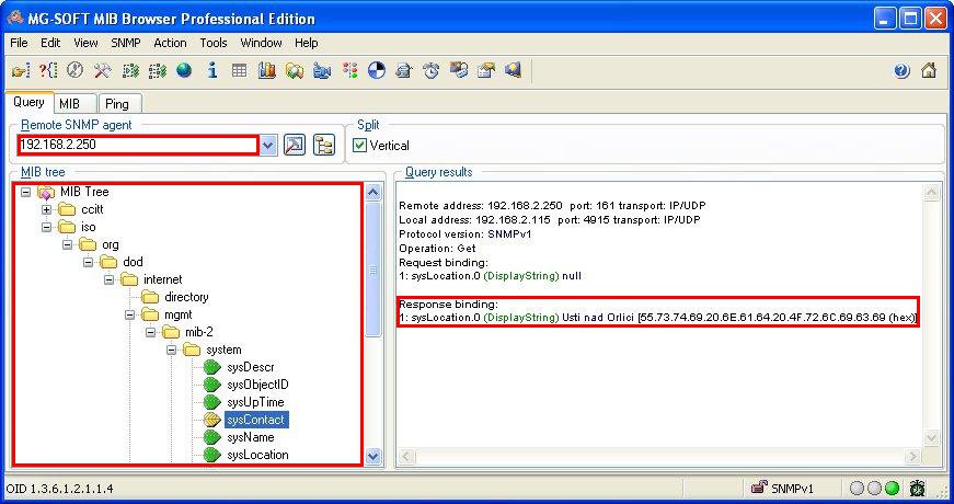Example of MIB Browser