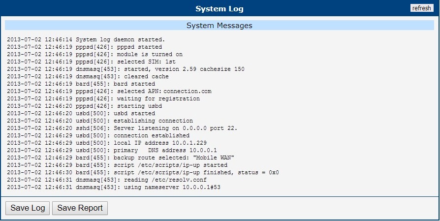 System Log