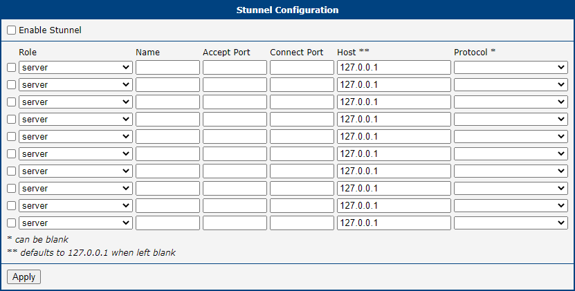 Configuration form