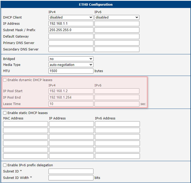 Reconfiguration of Lease Time