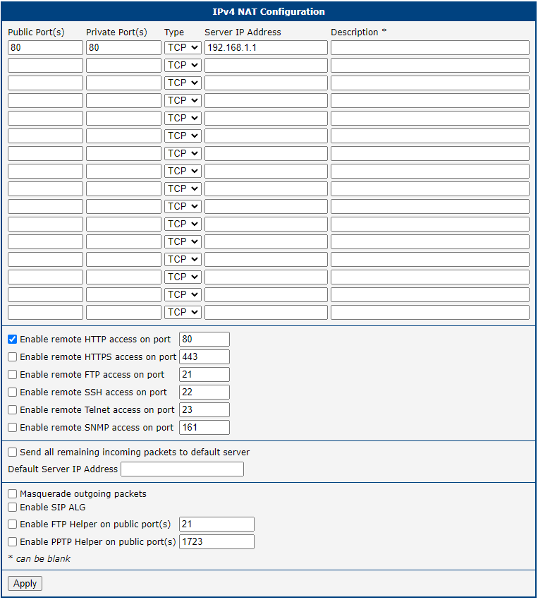 Access to the router from outside
