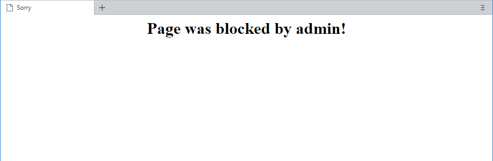 Default information page after redirection