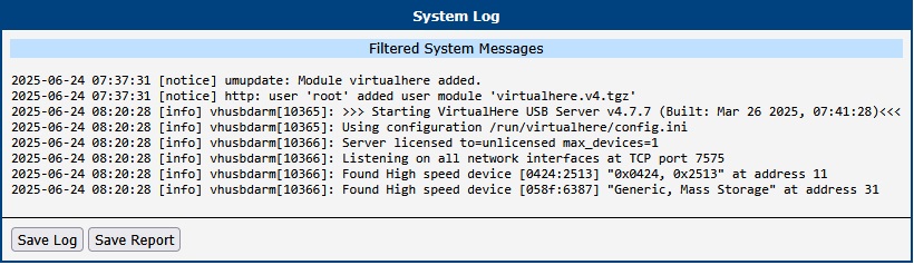 System Log