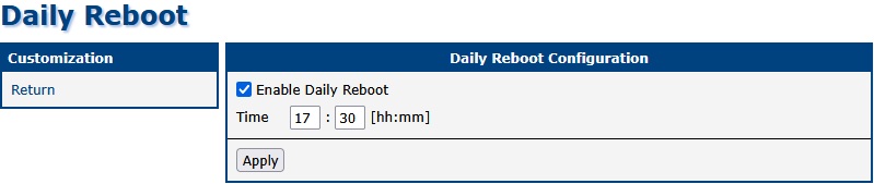 Daily Reboot Configuration