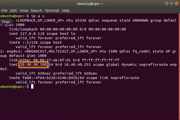 ifconfig output